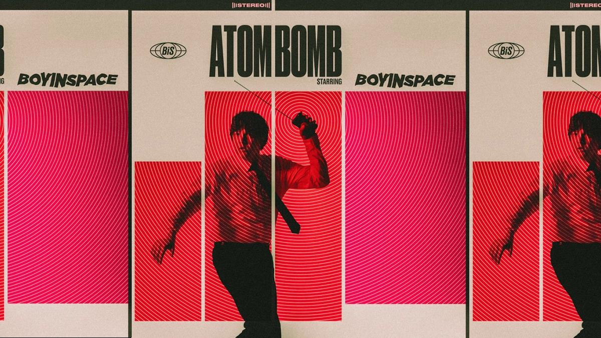 Album cover for Boy in Space single Atom Bomb!